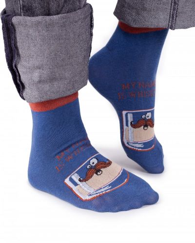 Skarpety Spoksy stopki bawełniane niebieskie WHISKEY