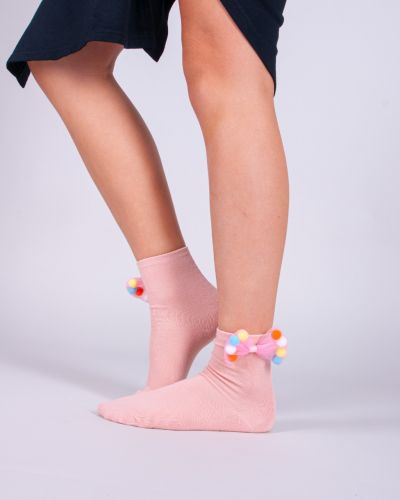 Skarpety dziewczęce bawełniane z kokardą