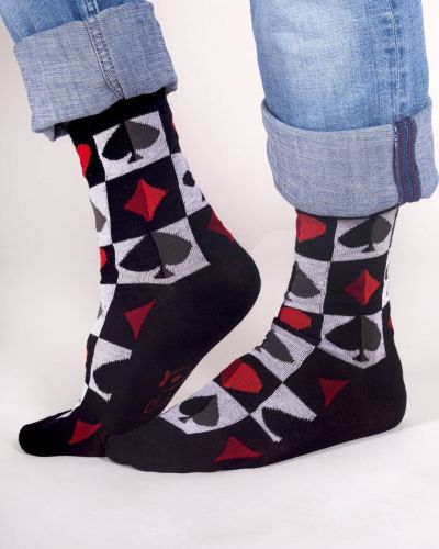 Skarpety bawełniane męskie karciane