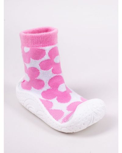 Skarpety z gumową podeszwą do nauki chodzenia w kwiaty dziewczęce
