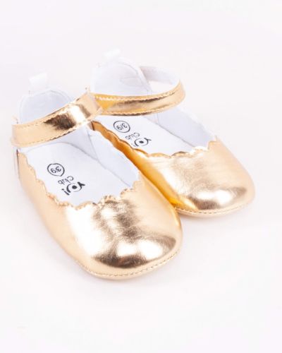 Buciki niemowlęce  gładkie złote