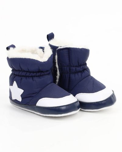 Buciki niemowlęce niechodki na rzepy granatowe z gwiazdką