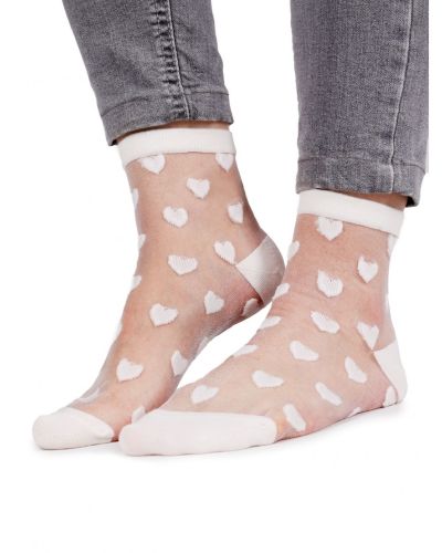 Skarpety damskie transparentne serduszka