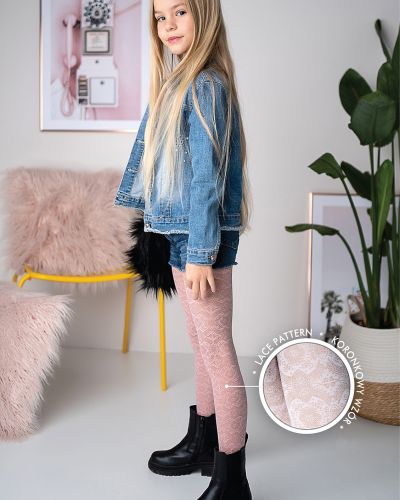 Dziewczęce rajstopy wzorzyste CHARLOTTE DR2304