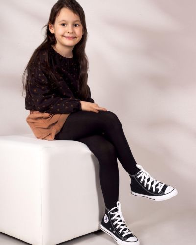 Rajstopy dziecięce, mikrofibra, gładkie czarne/ 40 DEN