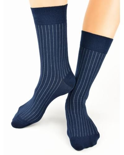 Skarpety bambusowe eleganckie granatowe paski